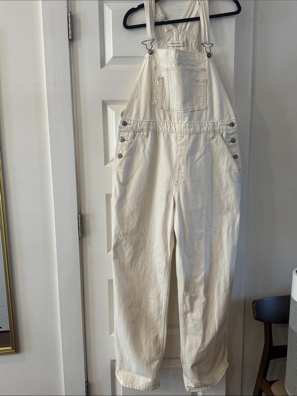 Abercrombie & Fitch Off-White Cotton Overalls